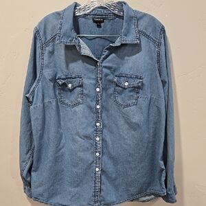 Torrid Blue Denim Button-Up Shirt